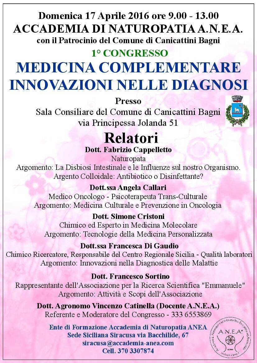 Locandina Congresso Medicina complementare